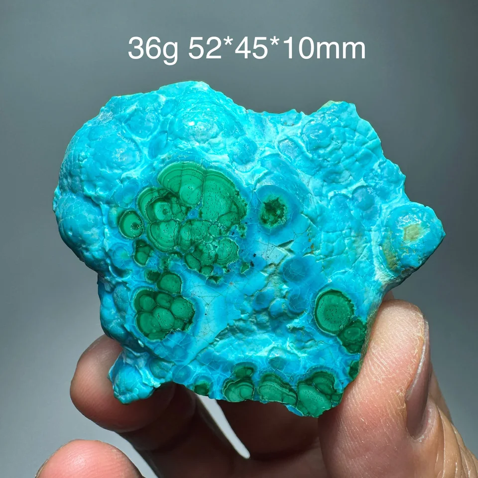 天然クリソコラマラカイト鉱物標本スラブスライス片面研磨水晶