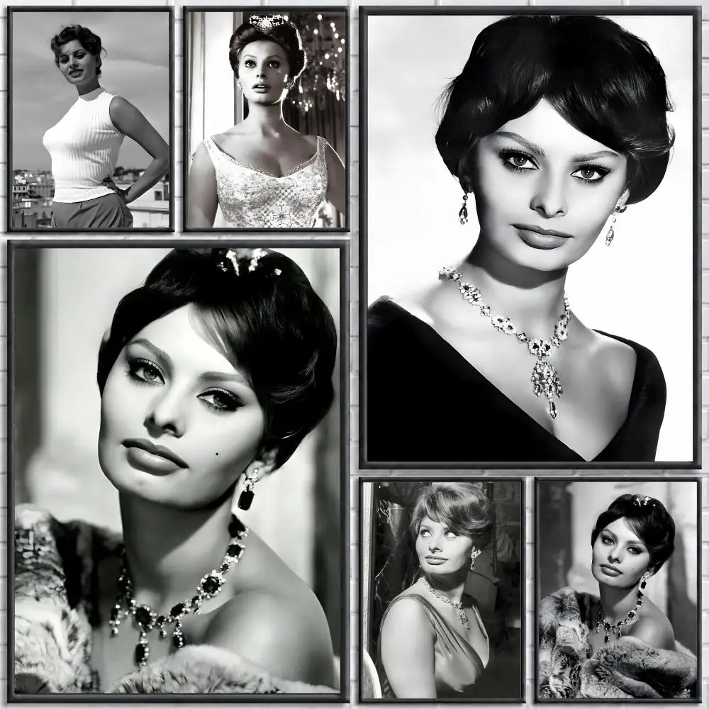 Actor Sophia Loren   Print Wall Art Pictures Canvas Painting Living Room Bedroom Home Decor Poster