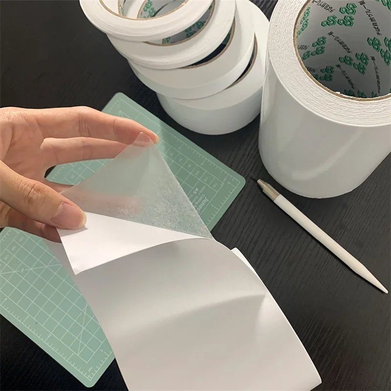 Doppelseitige Klebebandrolle in verschiedenen Größen, transparentes Permanent-Klebeband für DIY-Hintergrundkartenherstellung, Papierhandwerk, 2025