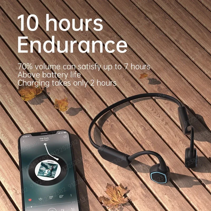 Wireless 5.3 Bluetooth Headset IPX8 Swimming Bone Conduction Headphones with 32GB Ear-hook Earbuds for Sport Business MP3 Player