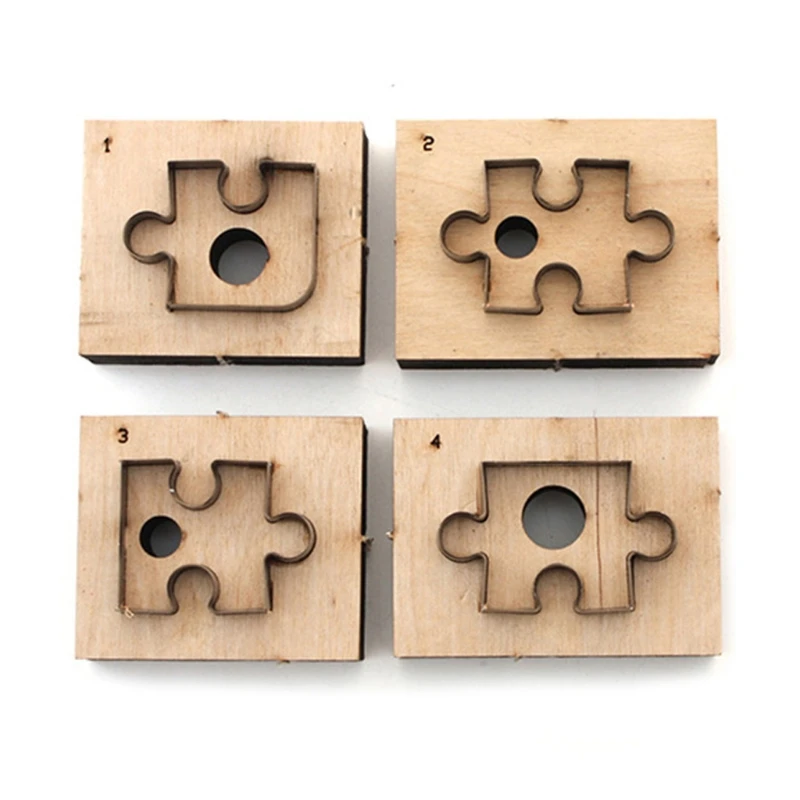 4Pcs Puzzle Wooden Cutting Dies Scrapbooking Art Decoration Craft Knife Mold Drop shipping