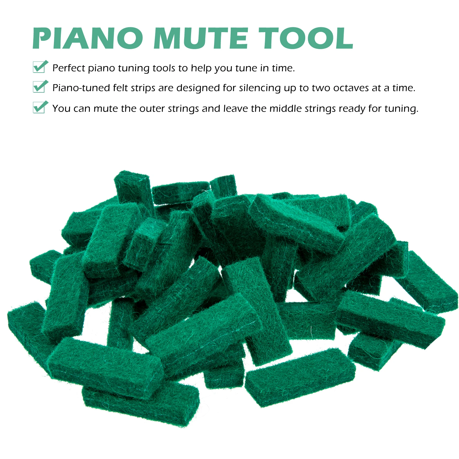 

50 Pcs Damping Felt Set Piano Tuning Tool Tuning Kit Professional Mute Tool for Piano Maintenance AidAccessory Conversion