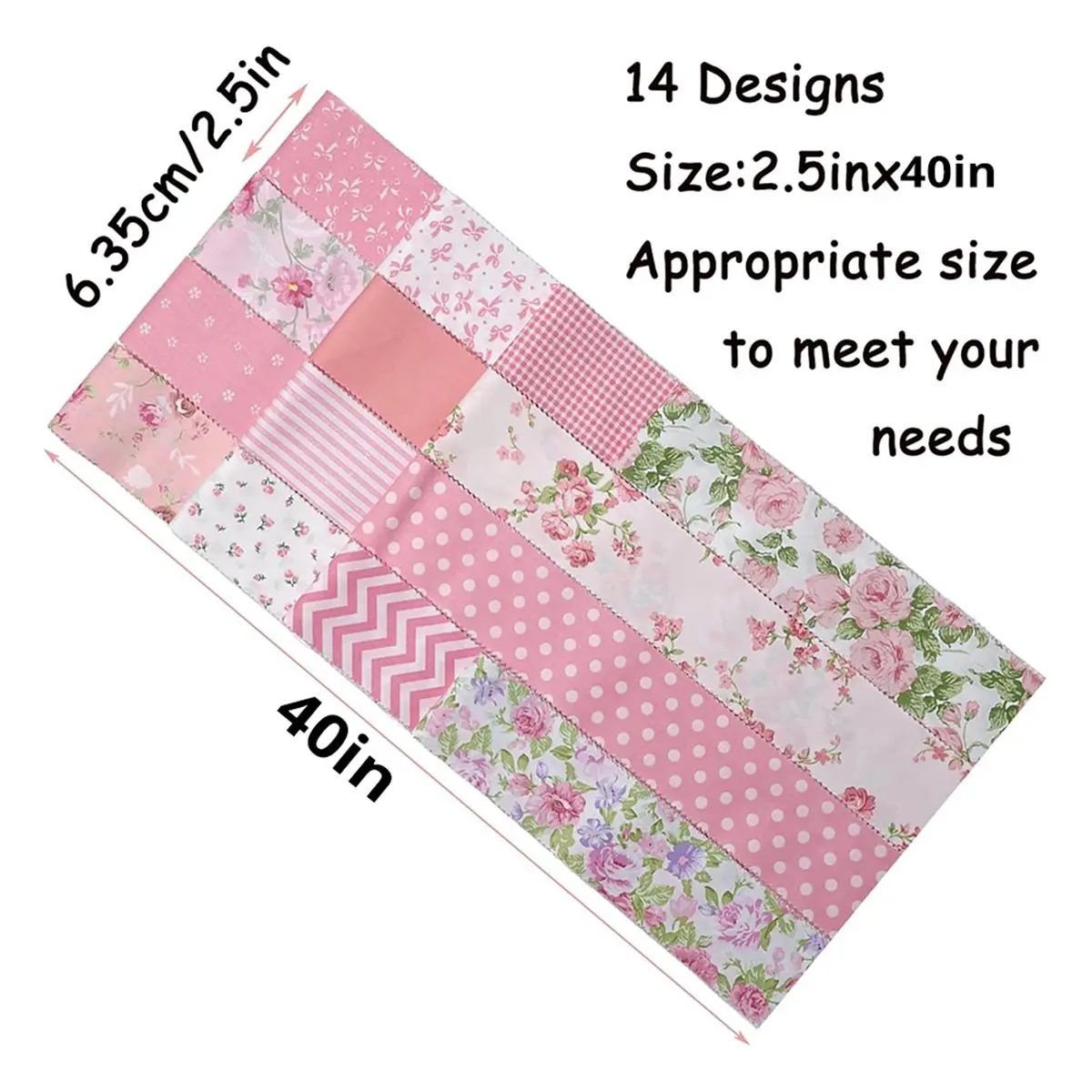Winter Essential  Fabric Strips for Quilting, Crafting, and Sewing, 42 Strip Assorted Bundle, for Blanket, Rug