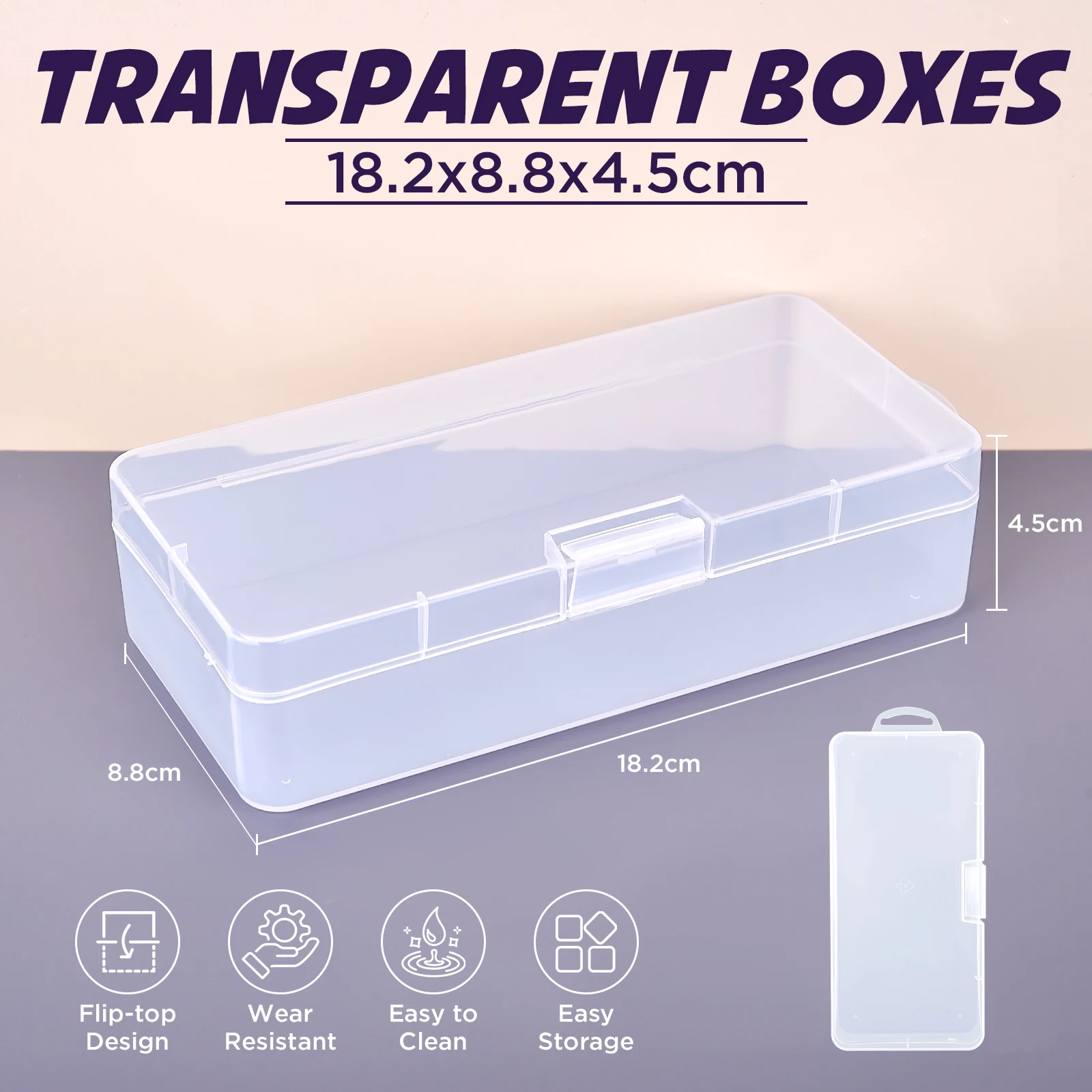 Small Rectangular Plastic Box Storage for Jewelry