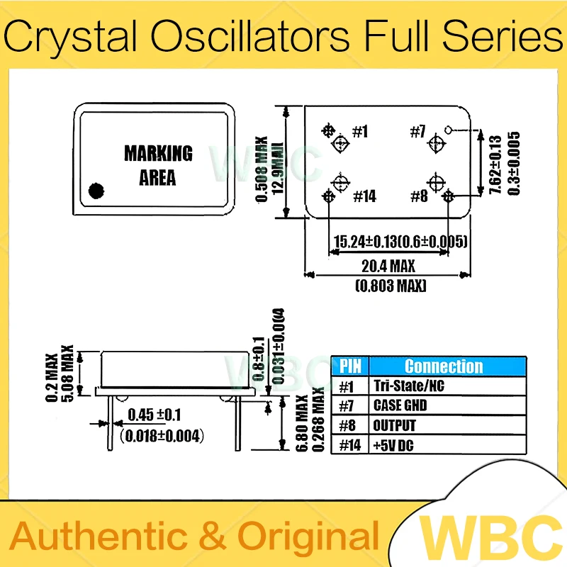 2Pcs 1.000MHZ 1MHZ 1M 1.000M Active Crystal Oscillator OSC DIP-4 Rectangle Full Size 3.3V 5V 2M 4M 8M 10M 12M 16M 24M 1.2288MHZ