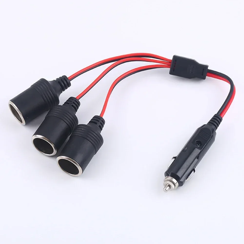 3Way 1 To 3 Car Charger Lighter Socket Splitter Adapter 12v-24v Power Charger Adapter Female Socket Plug Extension Cord Cable