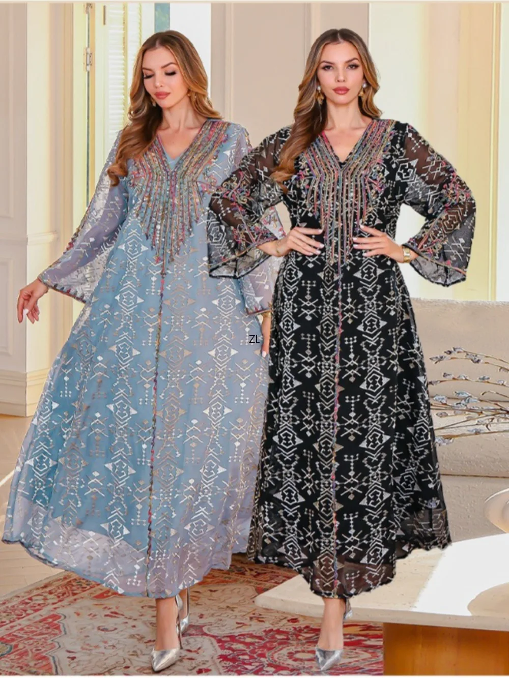 

Eid Women Dress Muslim Abaya Mesh Embroidery Vestidos Largos Party Caftan Jalabiya Ramadan Dresses Kaftan Arab Long Robe 2025