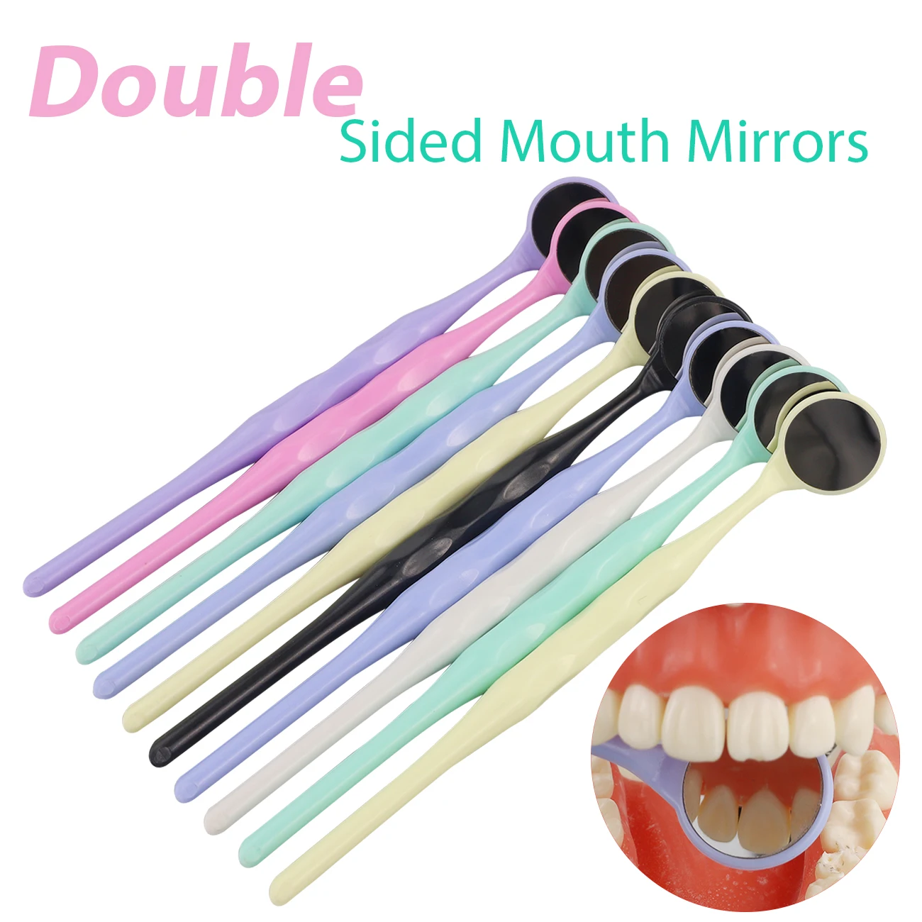 10PCS Dentistry Double Sided Oral Mirrors Premium Front Surface Autoclavable Dental Orthodontic Mouth Mirror Exam Reflector