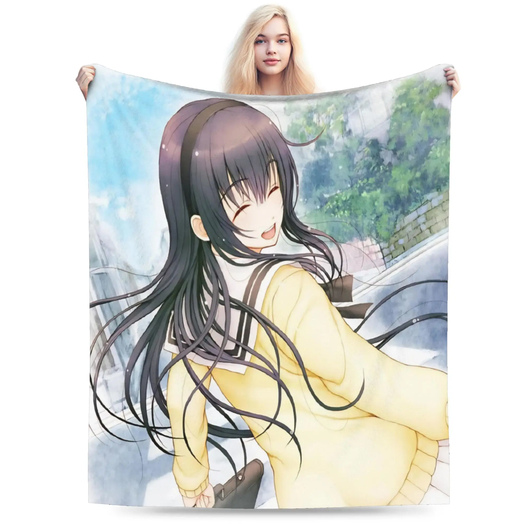 You and Me and Her A Love Story Miyuki Aoi  Blanket Multi-size Super Soft Cozy  Throw Blankets for Sofa Couch and Bed