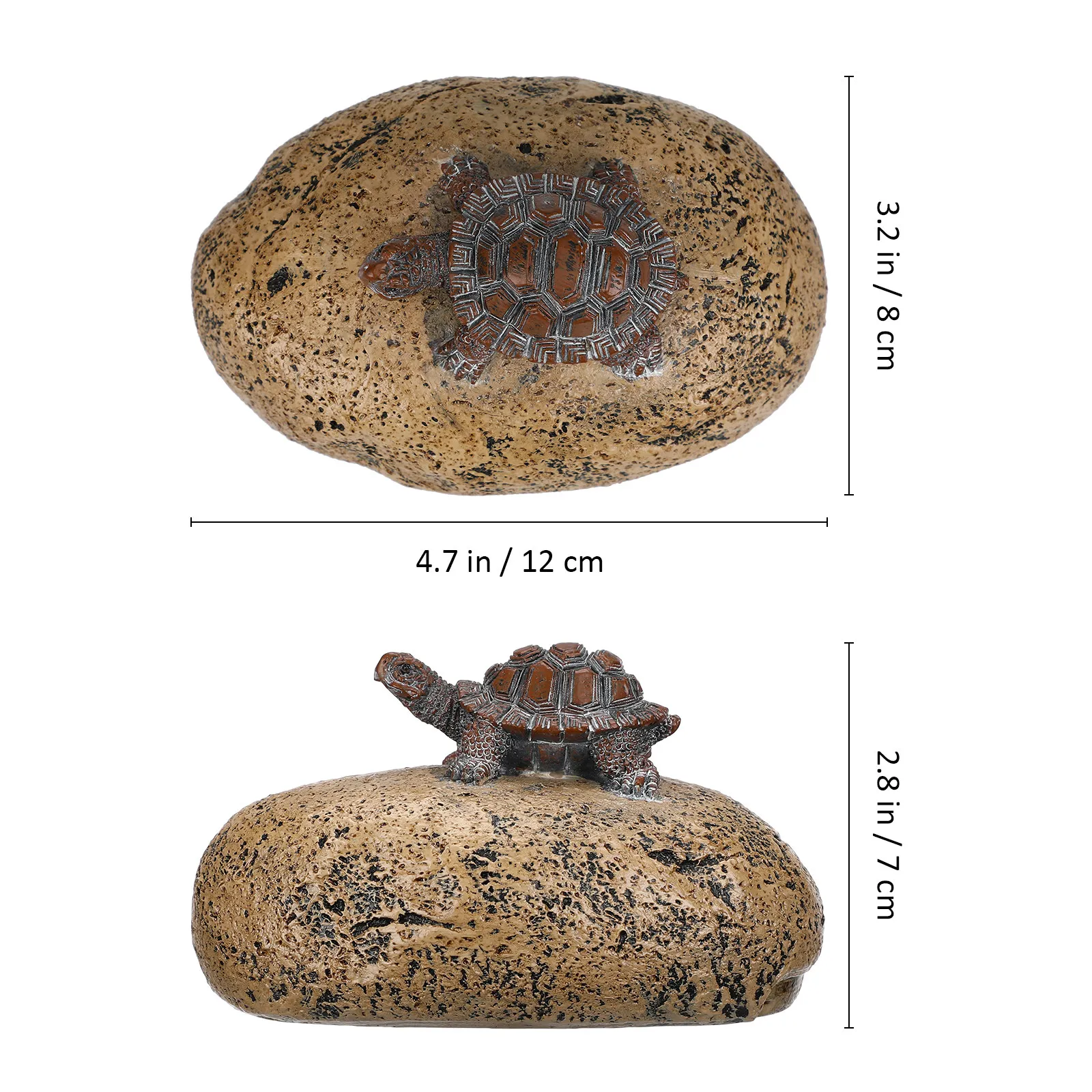 Resin Key Box Realistic Stone and Turtle Design Outdoor Key Hider Discreet Garden Decoration Secure Storage Case for Spare Keys