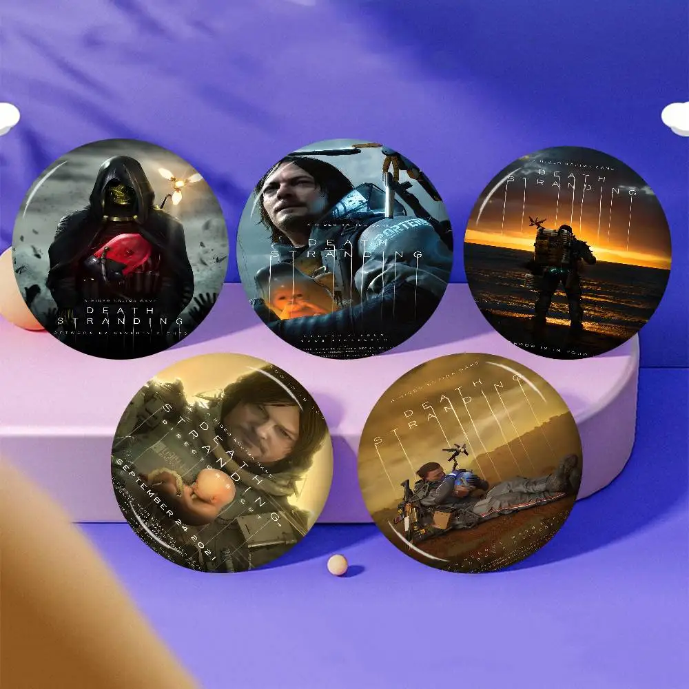 Hot Game Death Stranding 32/44/58mm Handmade Pin Round Brooches For Backpack Cothes Accessories Badge Hat Decoration