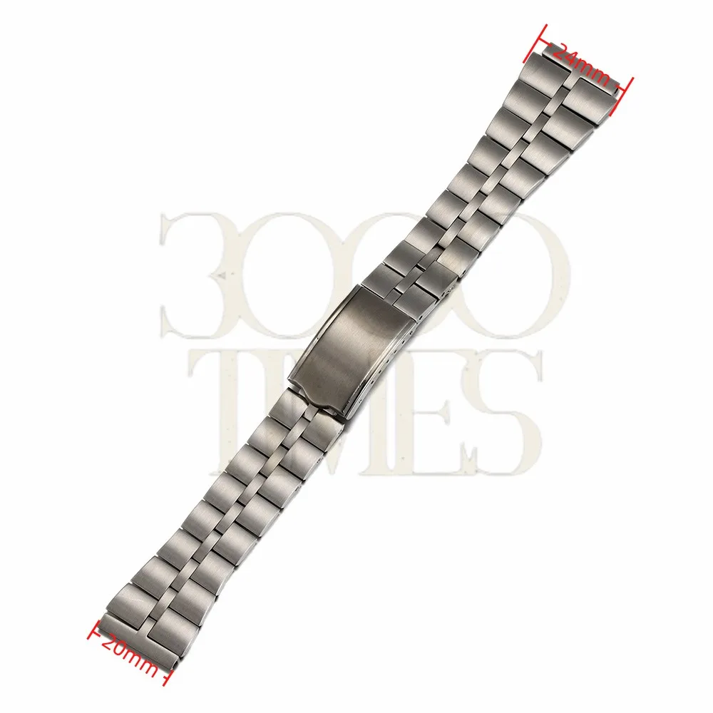 20MM Stainless Steel Brushed Texture Watch Strap Fold Buckle Clasp Wrist Belt Bracelet Fit For Seiko 007 SKX5 Watch Accessories