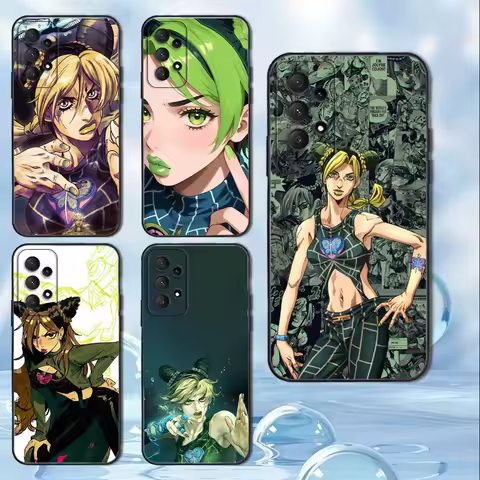 Anime J-JoJos J-Jolyne Cujoh Phone Case For Samsung Galaxy A13,A21s,A22,A31,A32,A52,A53,A71,A80, Soft Black Cover