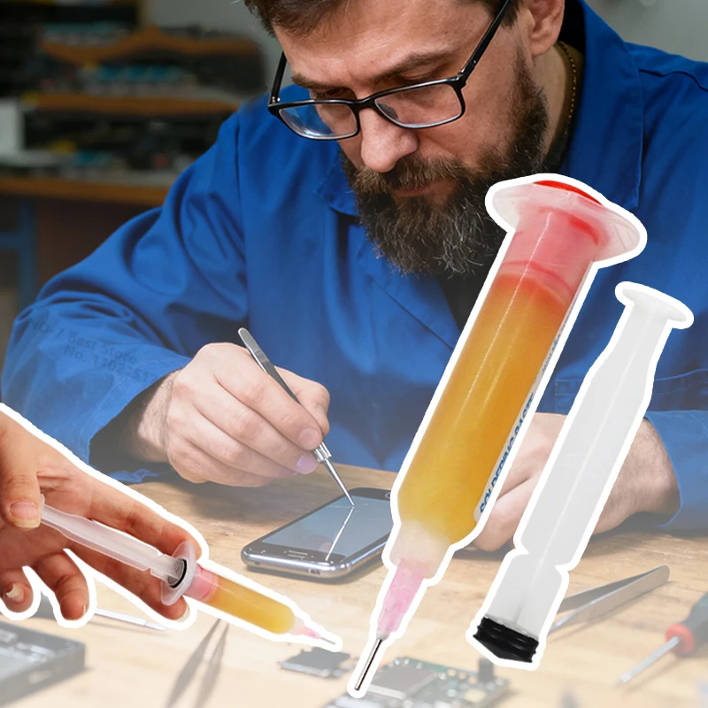 10cc RMA-223 Rosin Soldering Flux , High Viscosity, Low Smoke, Residue Free, For Phone Computer Chip PCB BGA PGA Repair Tools