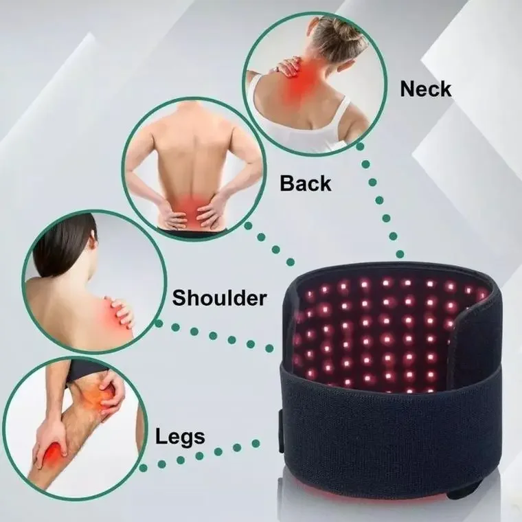 

Body Waist Back Muscle Pain Relief 5 Levels Vibration Massage Red Light Therapy Belt RB-120