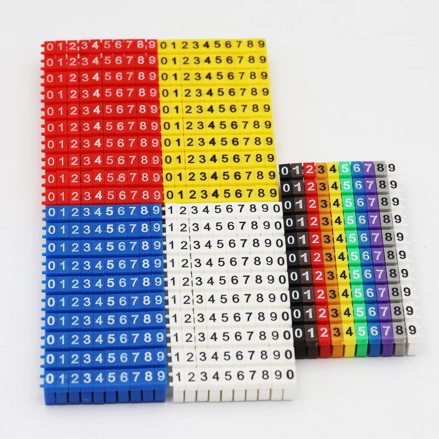 0.3-10mm2 Arabic Numerals 0-9 0123456789 Number Network Cable Wire C Type Clip Marker Tag Label Cord Marking Stuck Cord Sleeve
