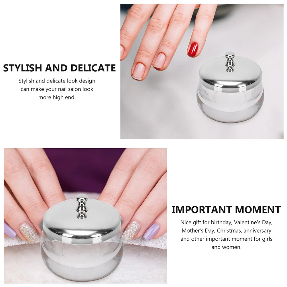 

2 Pcs Small Glass Cup for Manicure Cups Nail Remover Liquid Storage Container Brush Cleaner