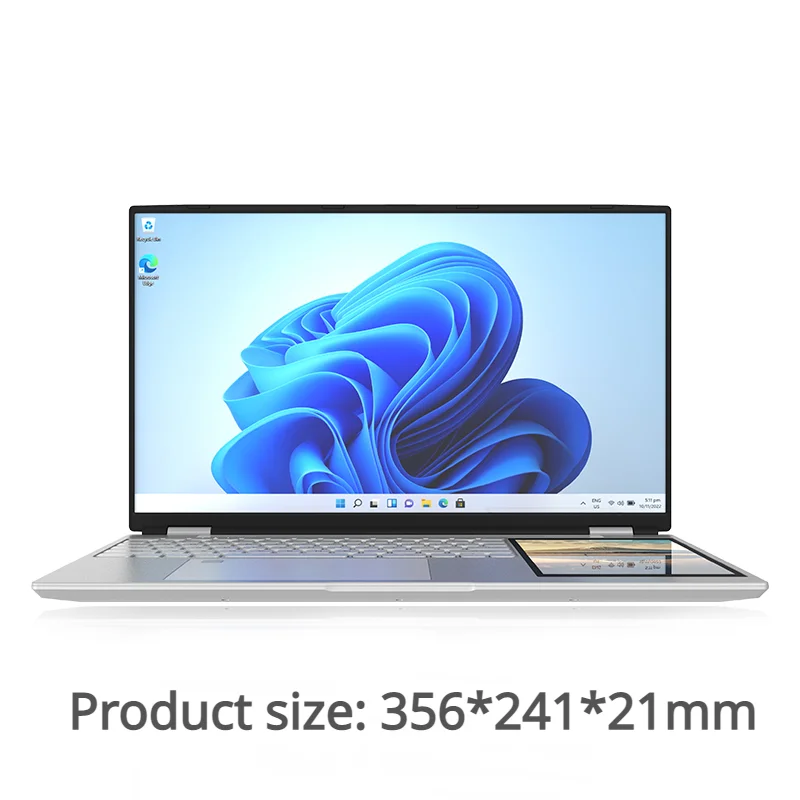 Ordenador portátil de doble pantalla de 15,6 pulgadas con cámara magnética móvil, PC para juegos con Windows 10/11, Quad Core, 16GB, 1TQuad Core