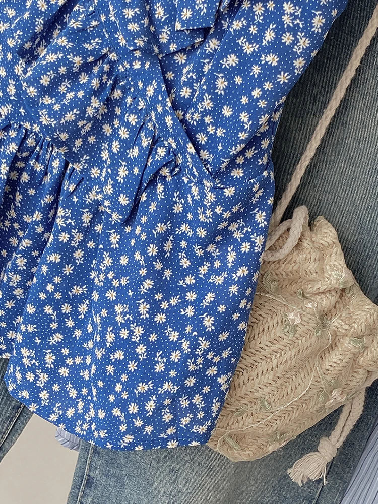 Koreanische Sle Spicy Girl Floral Design Svel Weste Strap frauen Sommer Neue Faion Asymmetrische Top ort Länge Pflanze Fl...