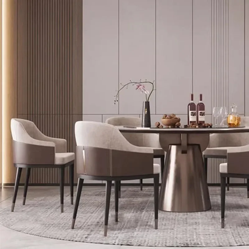 Aesthetic Luxury Dining Chairs Modern Metal Legs Comfortable Ergonomic Chair Velvet Gray Chaise Salle A Manger Home Furnitures