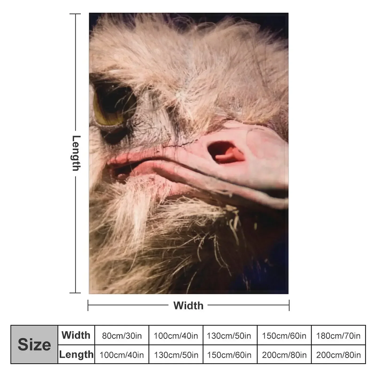 Ostrich Throw Blanket couch cozy soft plush fuzzy picnic outdoor blanket