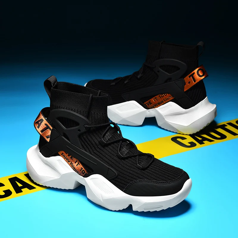 new High-Top shoes for man Fashion Flying Mesh Sports Shoes Spring Autumn Breathable Casual Running Sneakers Flat high quality