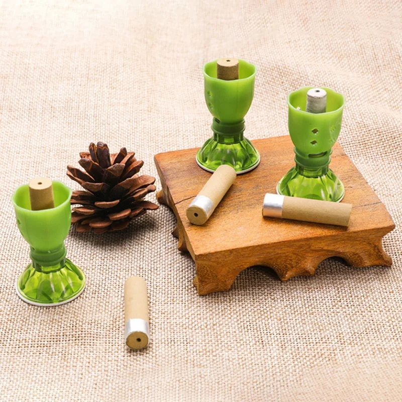 Beauty Massage Sets Moxa Stick Moxibustion Smokeless Roll Mini Self-Adhesive Acupuncture Massage Sticker Artemisia Holder