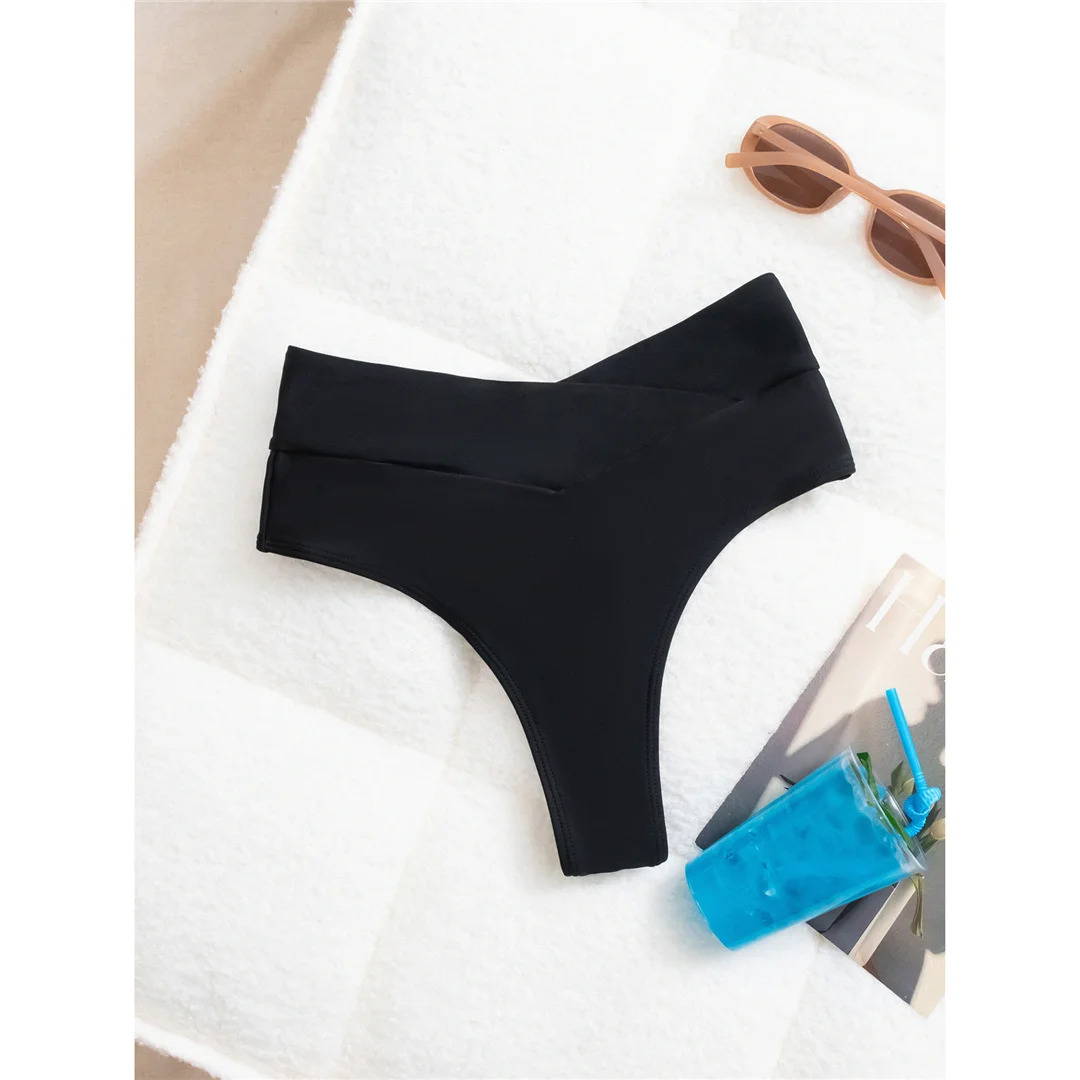 S - XL Bikinihose mit hoher Taille und hohem Beinausschnitt, Badehose für Damen, Badebekleidung, brasilianische Tanga-Hose, Unterwäsche V7095 – Detail 3
