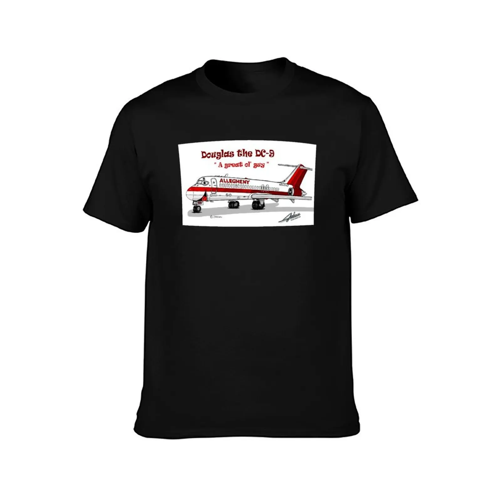 Allegheny Airlines DC-9 T-Shirt, Summer Casual Cotton Tee, Oversized Streetwear Tops, Vintage Graphic Print, Unisex Men Women