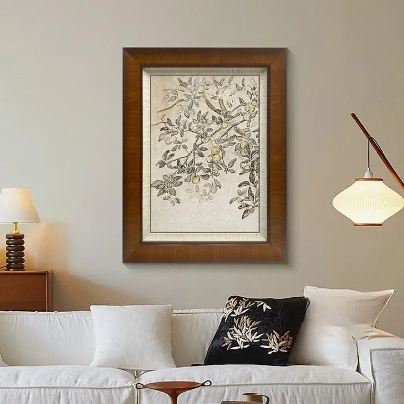 Medieval style living room decorative paintings, light French retro restaurant  paintings, high-end entrance murals