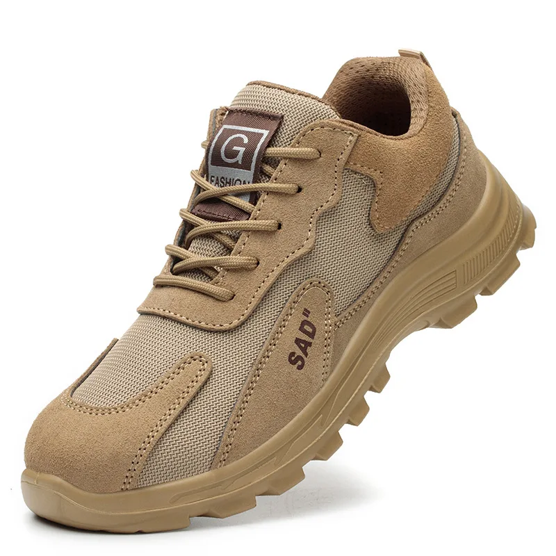 Labor protection shoes Men's summer breathable anti-smash anti-puncture lightweight steel head wear-resistant safety shoes H29
