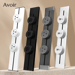 Avoir Wall Electrical Sockets Home Kitchen Rail Track Socket In The Countertop Power Outlet Universal French Korea Plug Adapter