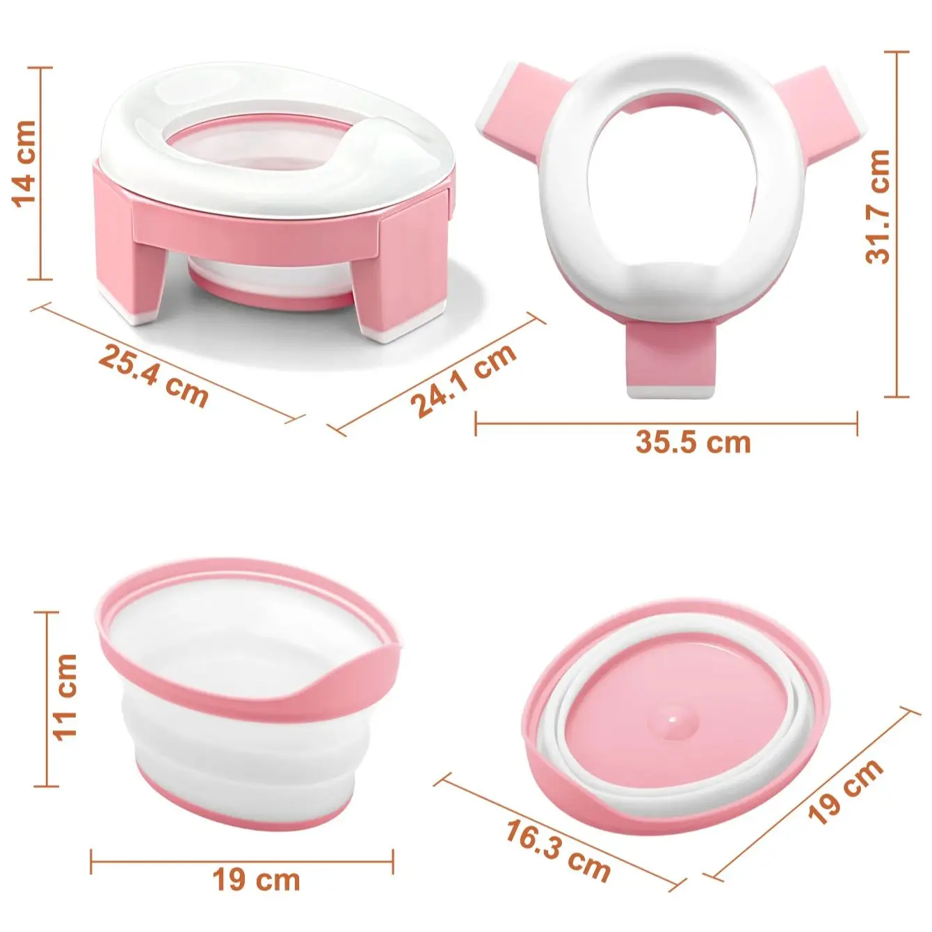 Pot de toilette portable pour bébé, siège d'entraînement multifonctionnel 3 en 1, siège de toilette de voyage pliable pour enfants, pot avec sacs