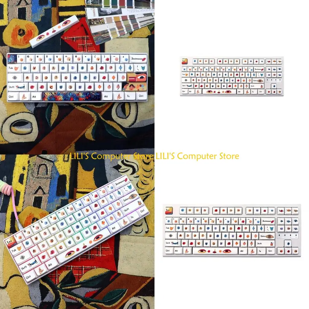 

A52B 136 Graffiti Cartoon XDA Profile Keycap PBT DYE-Sublimation Keycap for MX Switch