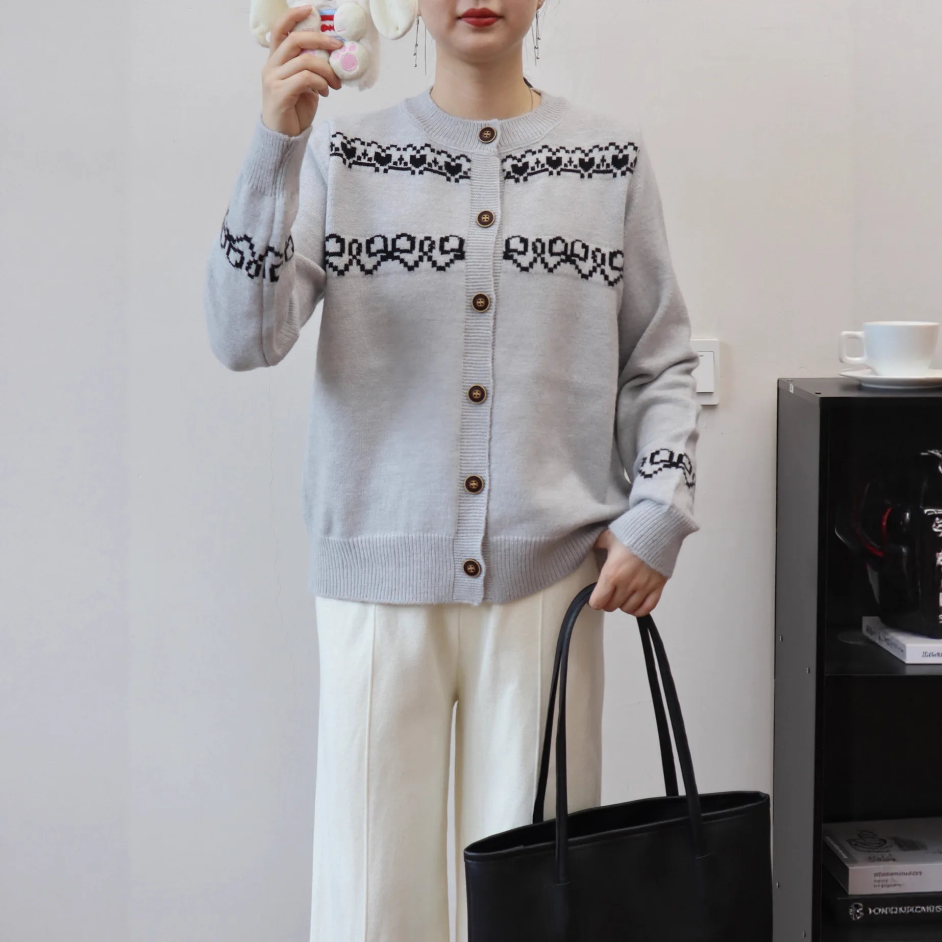 Vintage Neue Mode Herbst Winter frauen Farbe-coded Casual Trendy Langarm einreiher Gestrickte Pullover Mäntel Weibliche