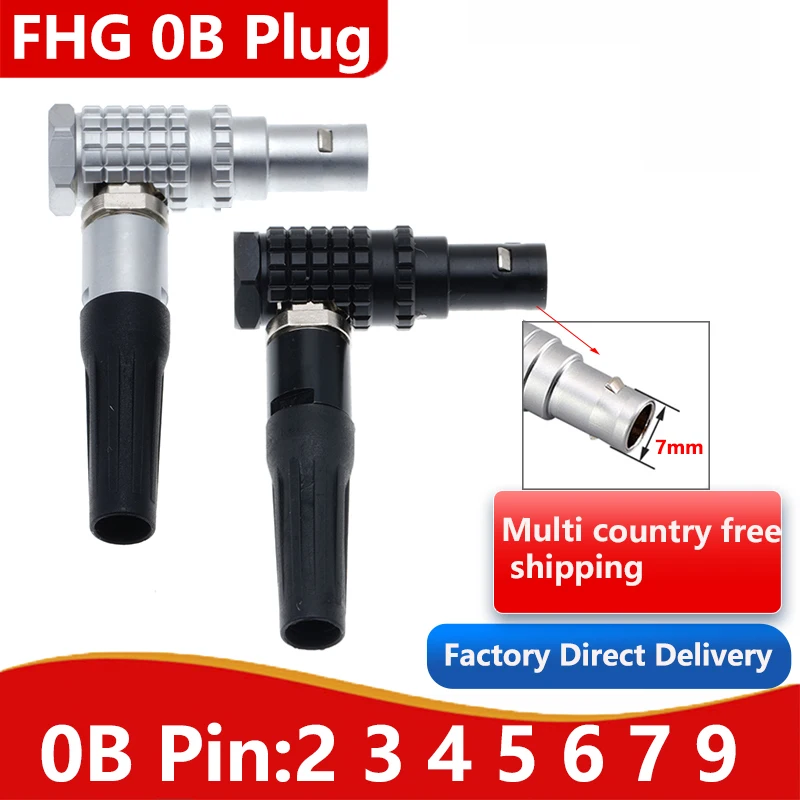 FHG 0B 2 3 4 5 6 7 9-pin male plug aviation quick connector, widely used for sound equipment Arri Alexa camera time code