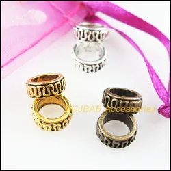60Pcs Antiqued Bronze Gold Silver Plated Flower Spacer Beads Charms 8mm