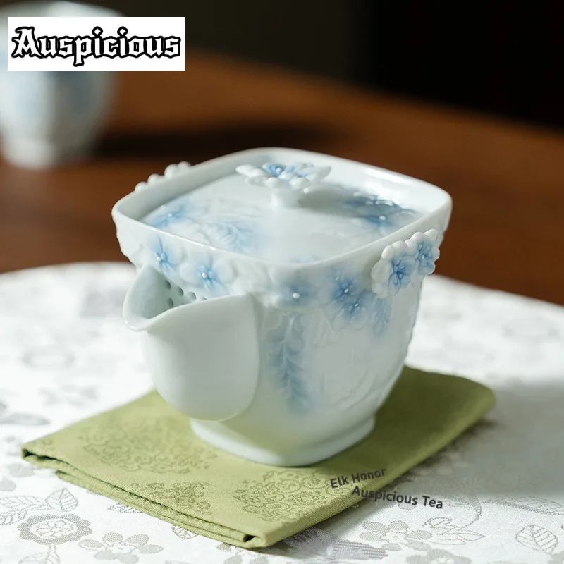 

120 мл рельефный кошачий цветок тень ручной захват чайник бутик заварочный горшок чайник для замачивания чая с фильтром посуда для чая кунг-фу