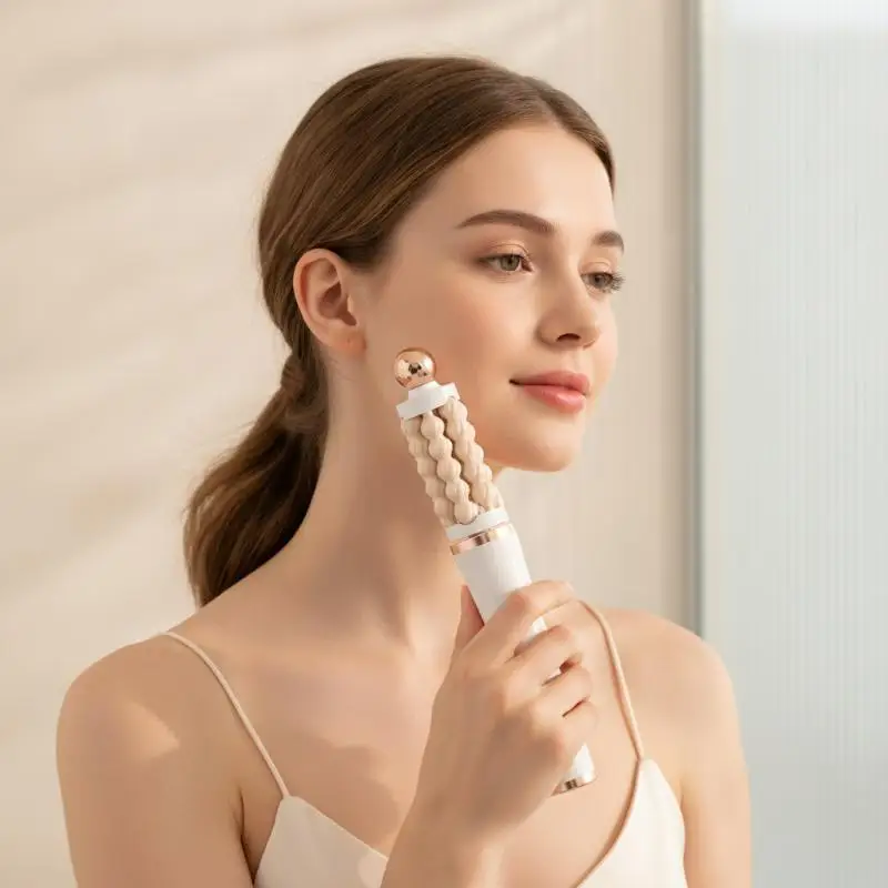 3D Facial Roller Massager Rotating Wave Design Luxury Skin Tightening Massage Tool for Women Daily Care