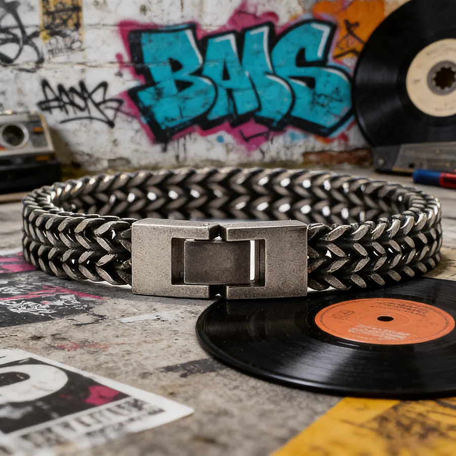 Hiphop Rock Stainless Steel Bracelet Men 4 Sizes Available Detachable Retro Charm Braslet Cool Riding Boyfriend Gift Accessories