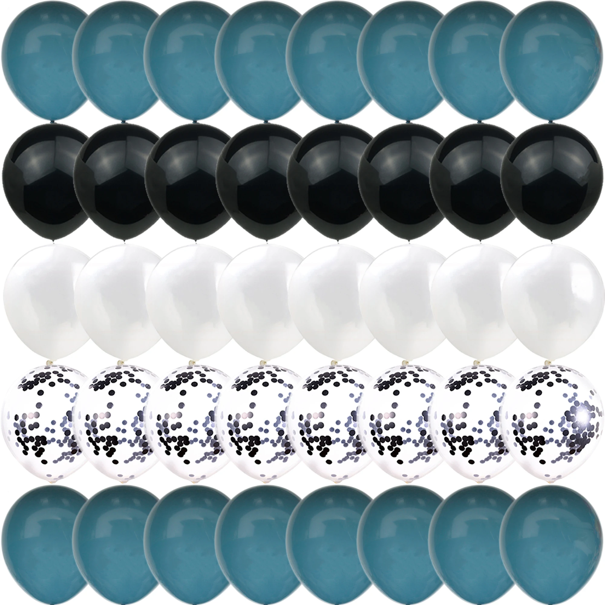 40PCS Mist Blue Black Flash Package Balloons Gender Reveal Wedding Valentine's Day Baby Shower Birthday Globos Party Decorations