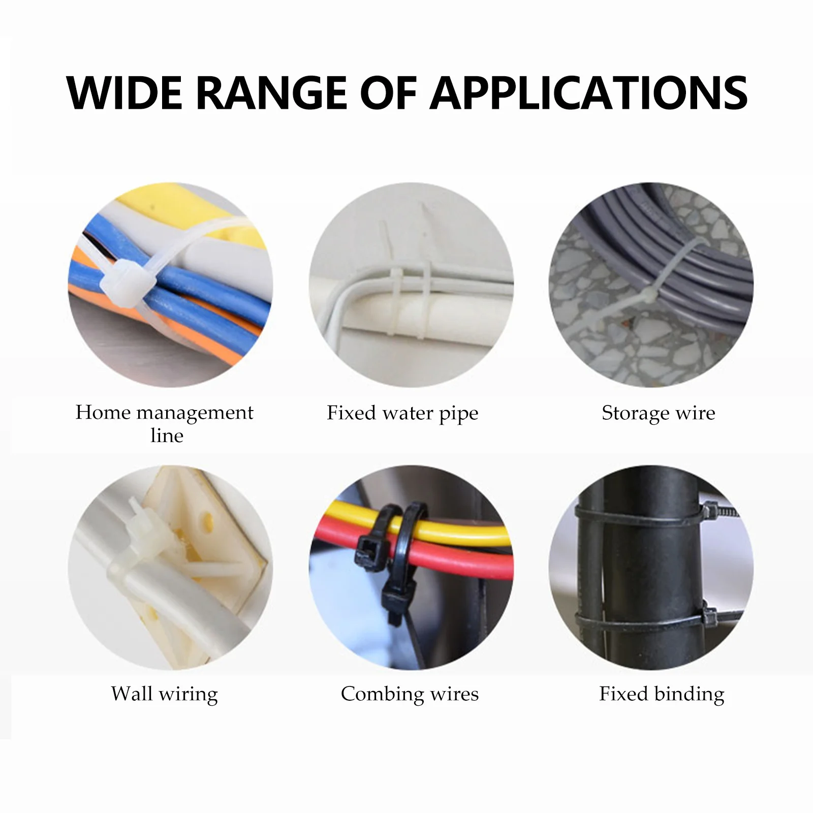 

1000Pcs Premium Material Cable Ties Durable Plastic Coated Wire Binding Ties for Power Cords Cable Binding Tie