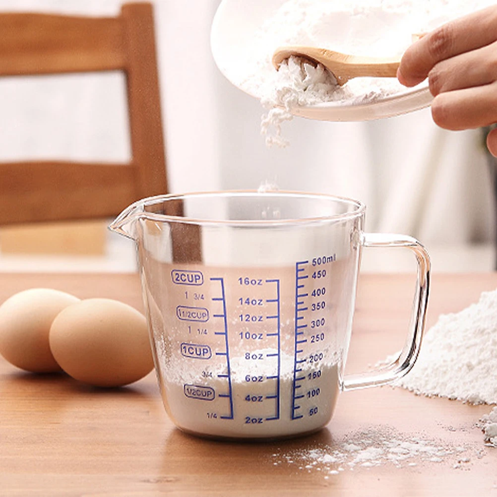 250Ml High Borosilicate Glass Measuring Cup Clear Graduated Scale V Shaped Pouring Spout for Kitchen Restaurant Coffee Tea