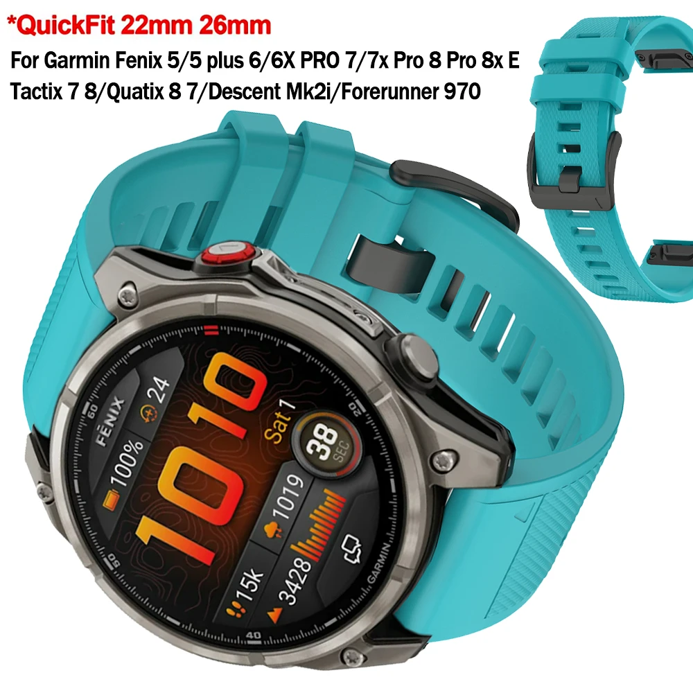 22/26mm Sportarmband für Garmin Fenix 8 7 Serie Armband für Garmin Forerunner 970 Quatix 8 Tactix7 Silikon QuickFit Armband
