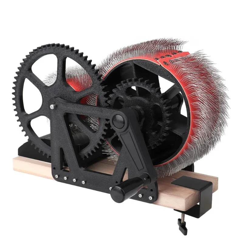 New Hand-Cranked Wool Carder Machine for Felt DIY - Fast Color Mixing Tool for Wool Carding Spinning - Handmade Craft Supplies