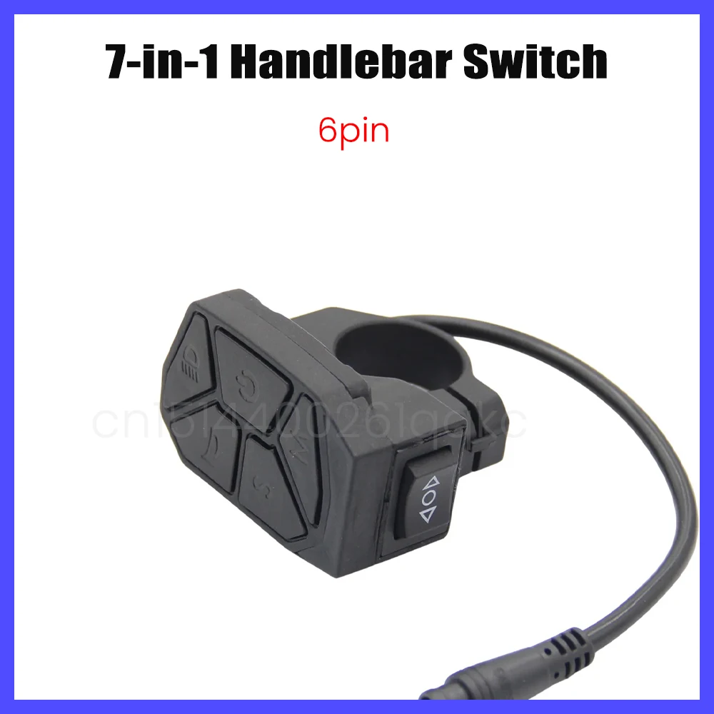 Interrupteur de guidon 7-en-1 à 6 broches pour trottinettes électriques IScooter IX3 IX4 Smartgyro Zwheel – Bouton de clignotant, klaxon et phares