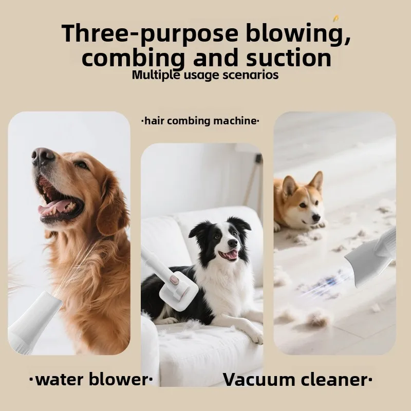 Pet hair suction device 9 in 1 multi-functional beauty hair trimmer cat electric push shearing hair blowing cleaner  water dryer