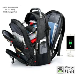 Multifunctional Bags Durable 17 Inch Water Resistant Laptop Backpack, Travel Bag,College Bookbag with USB Backpack Men