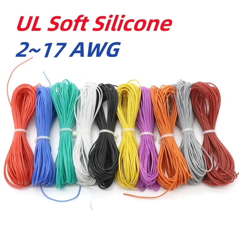 UL 2/4/6/7/8/10/11/12/13/14/15/16/17 AWG Soft Silicone Wire Heat-Resistant Cable Wiring Connector