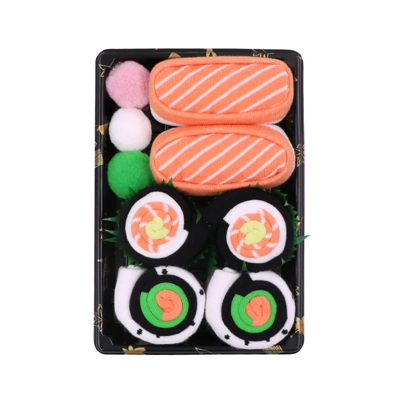 3 Đôi Sushi Tất Vớ Nữ Thiết Kế Cá Tính Giáng Sinh Bộ Hộp Quà Tặng Tất Happy Bông Tai Kẹp Thể Thao Cotton Sokken Happy Tặng